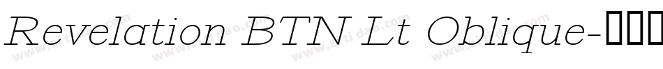 Revelation BTN Lt Oblique字体转换